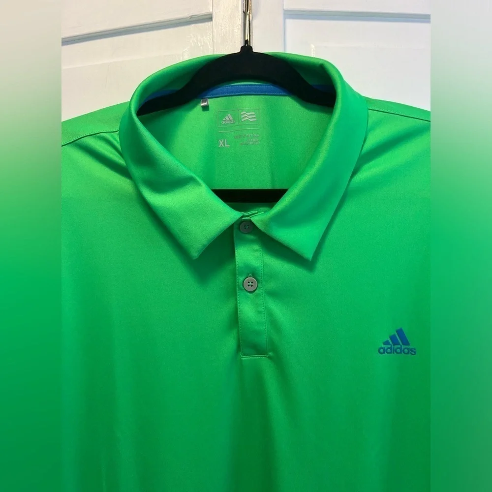 Adidas Performance Golf Polo Size Men’s XL Color Green With Blue Logo An…